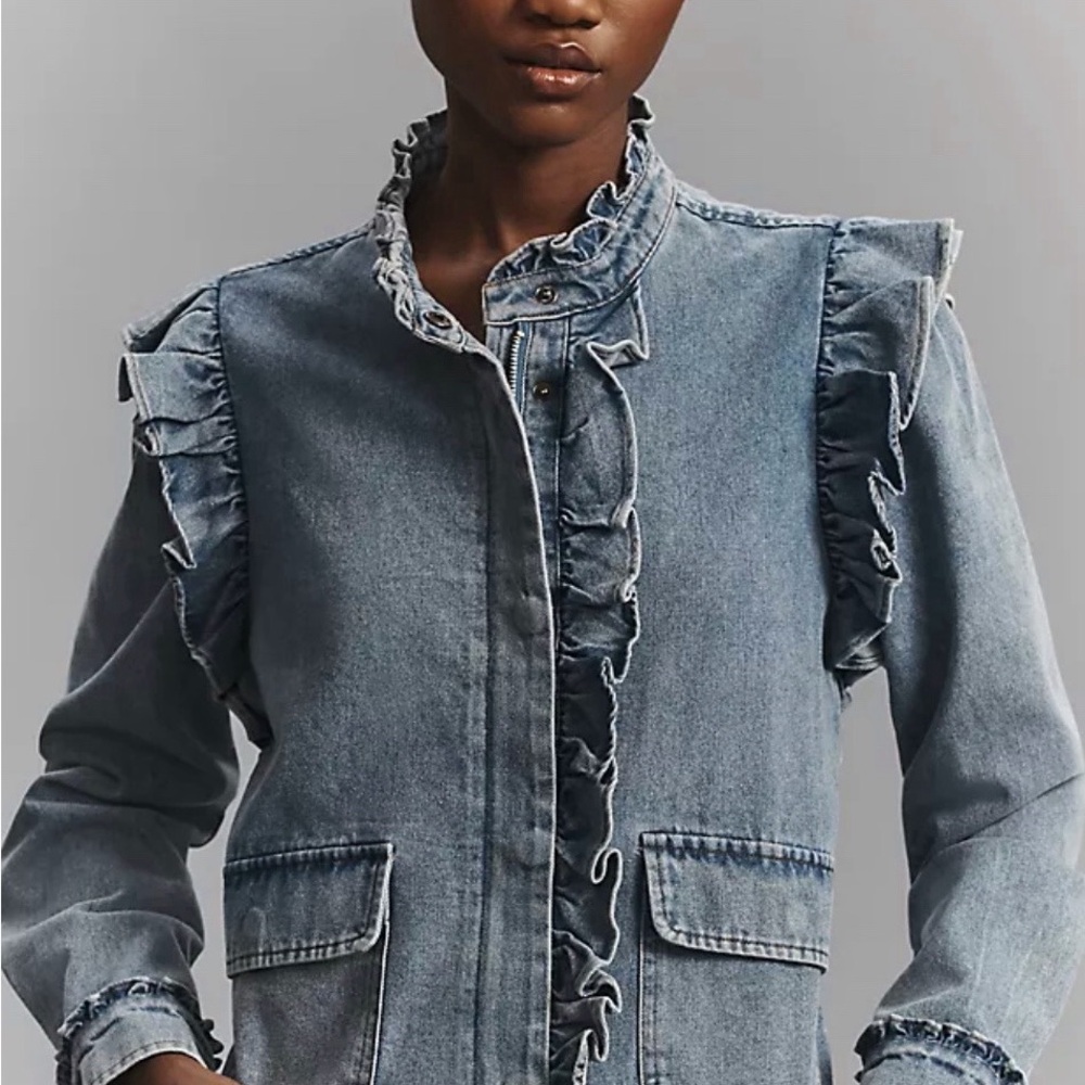 Dolan Left Coast Ruffled Denim Utility Jacket